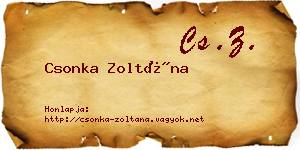 Csonka Zoltána névjegykártya